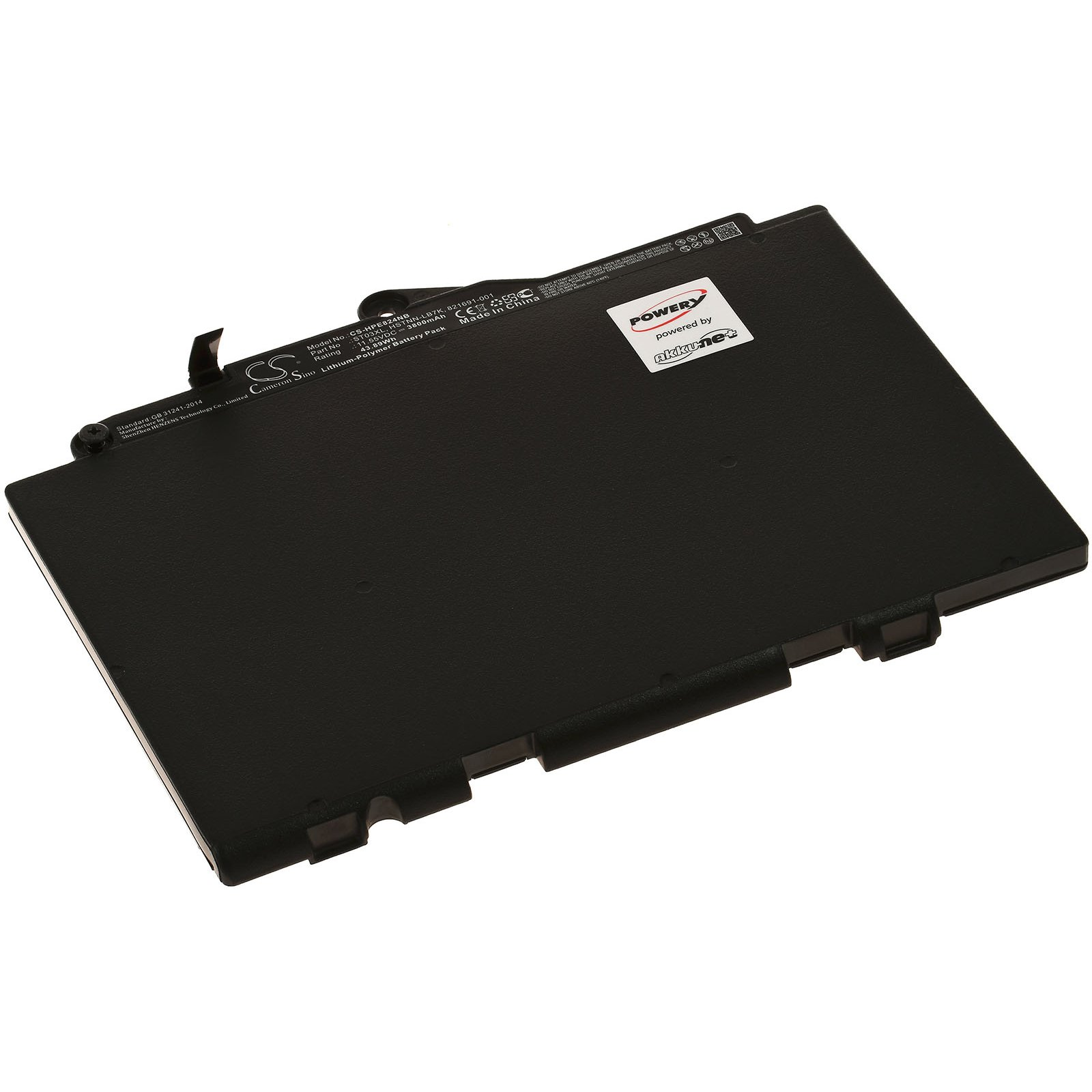POWERY Akku für Volt, Akku, 828 HP 3800mAh Li-Polymer EliteBook G4 11.55