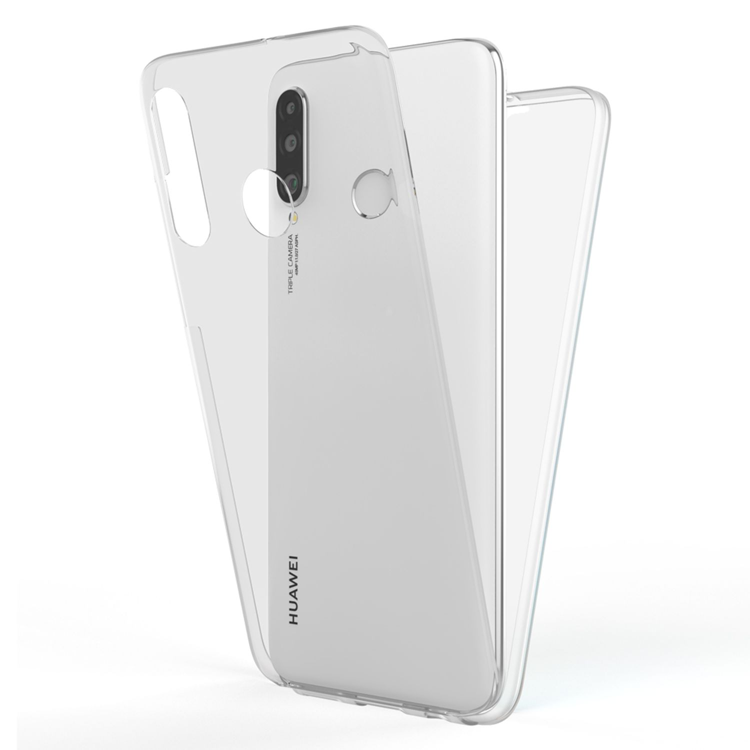 Klare Handyhülle mit Rückseite, transparent, für ein Huawei-Handy. Das Telefon ist nicht sichtbar.