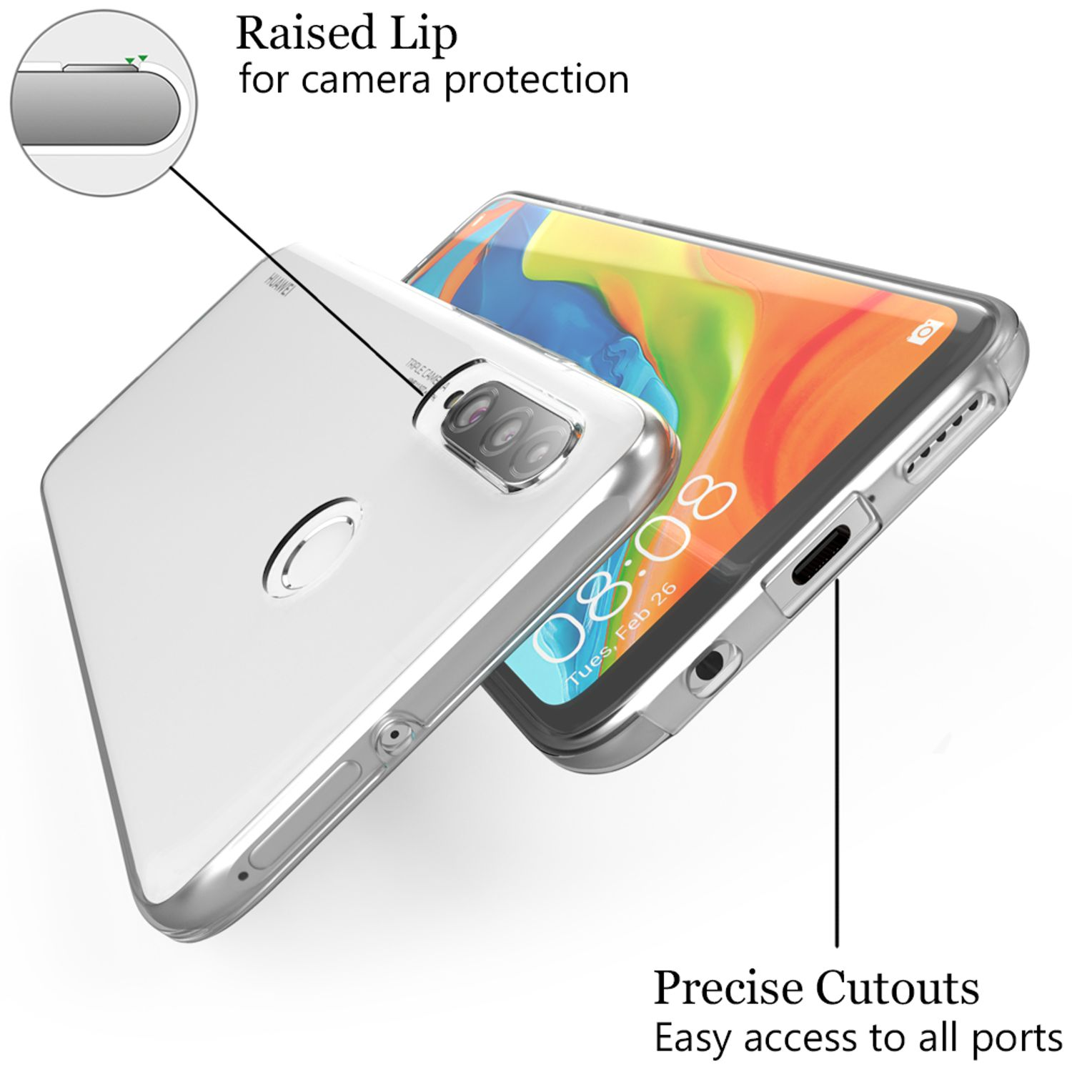 NALIA Klare Transparent Lite, Hülle, Huawei, 360 P30 Grad Backcover