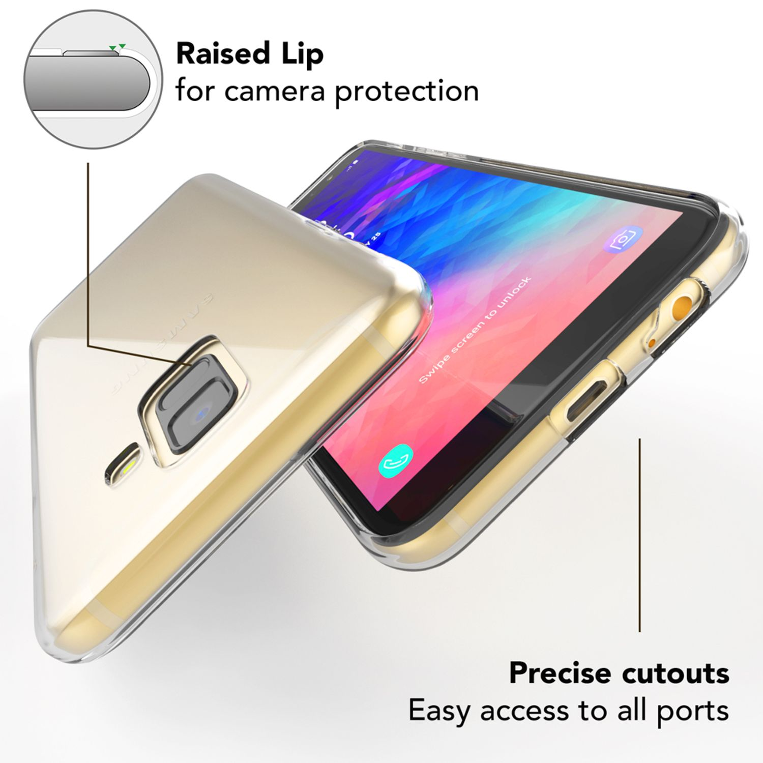 Transparente Samsung, NALIA A6, Backcover, Transparent Hülle, Silikon Klar Galaxy