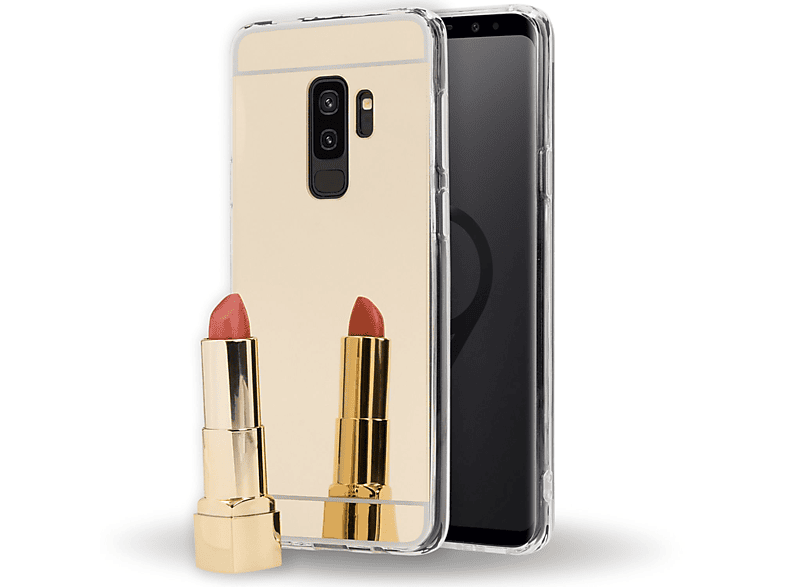 Gold Silikon Spiegel Plus, Samsung, Backcover, S9 Galaxy Hülle, NALIA