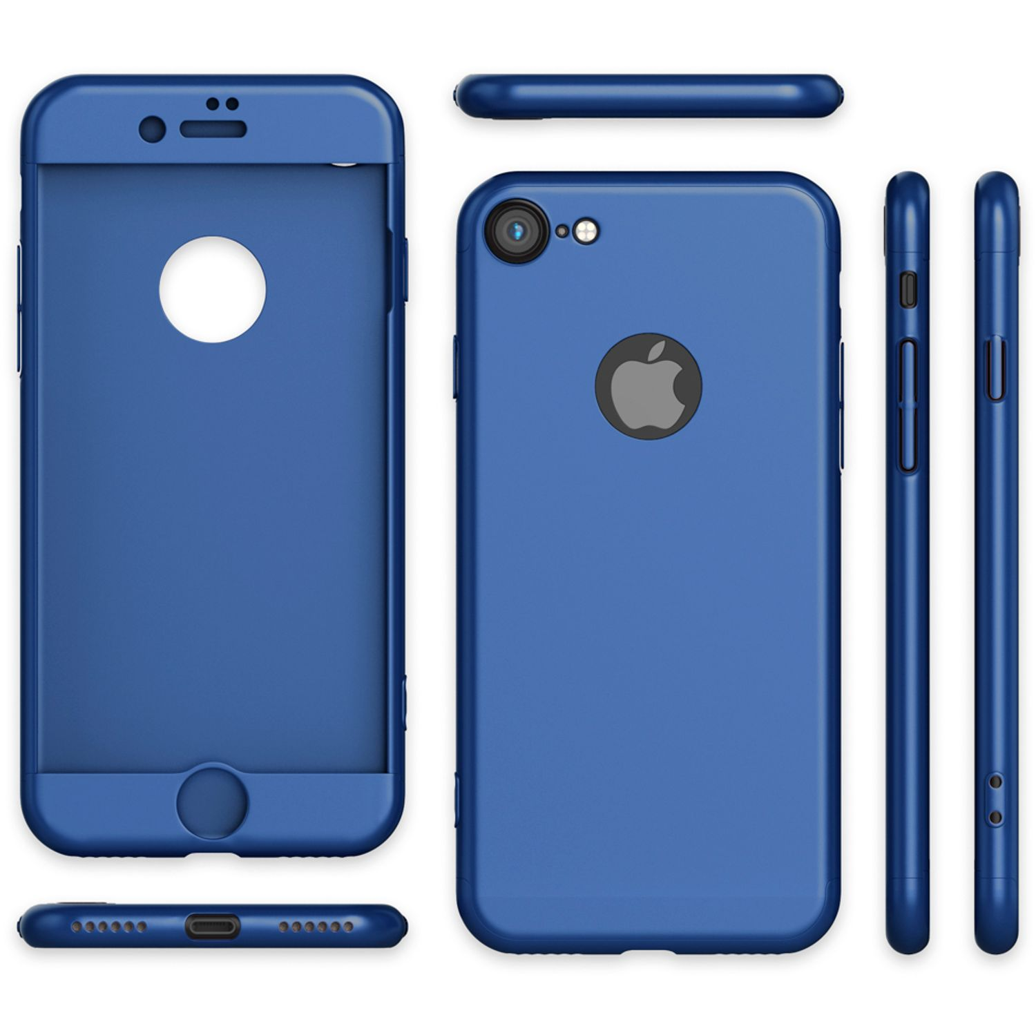 iPhone NALIA Apple, Grad Blau 360 Hülle, Backcover, 7,