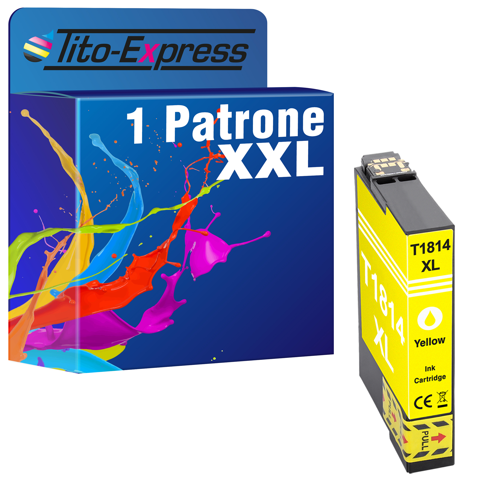 Yellow Patrone T1814 ersetzt Epson PLATINUMSERIE 1 Tintenpatrone TITO-EXPRESS 18XL (C13T18144010)