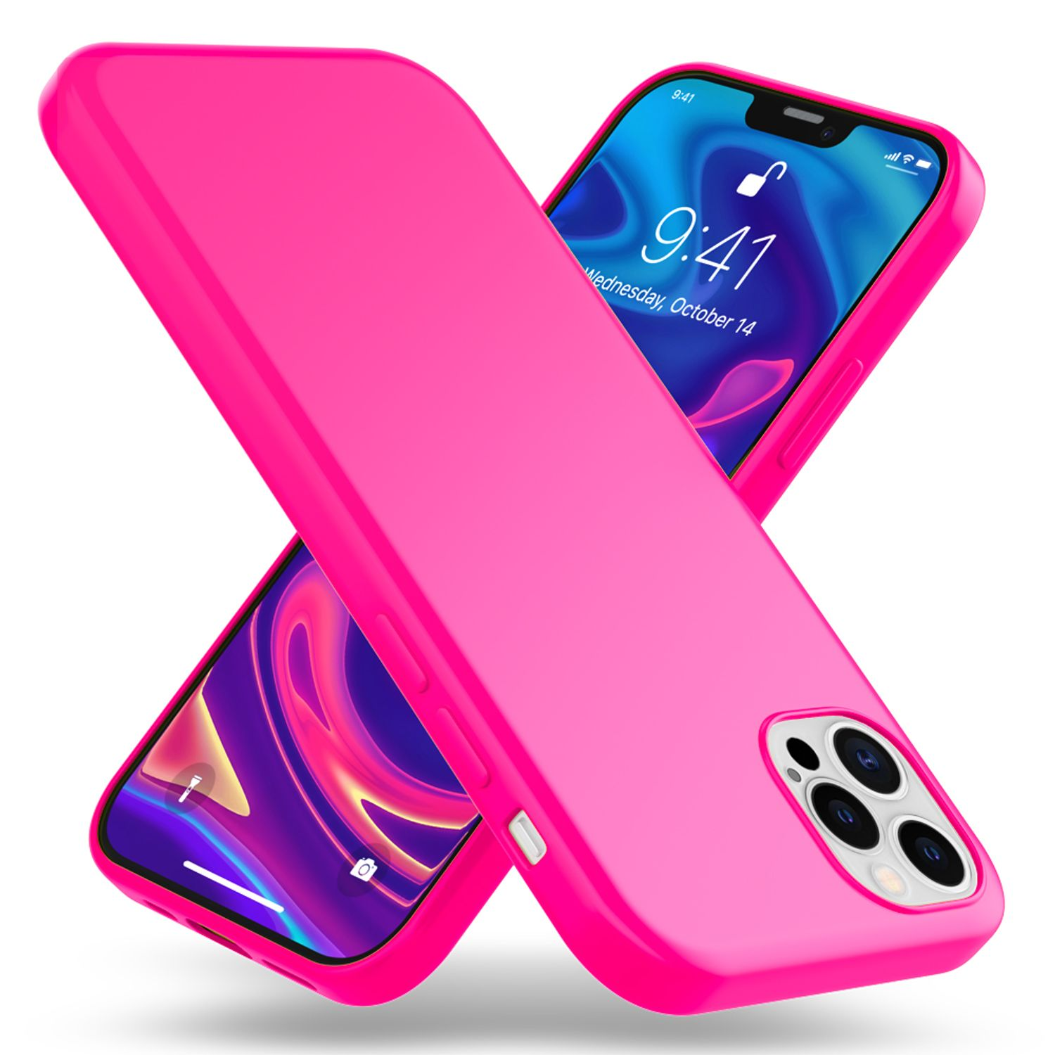 NALIA Neon iPhone Pink Apple, Hülle, Backcover, Pro 12 Max, Silikon