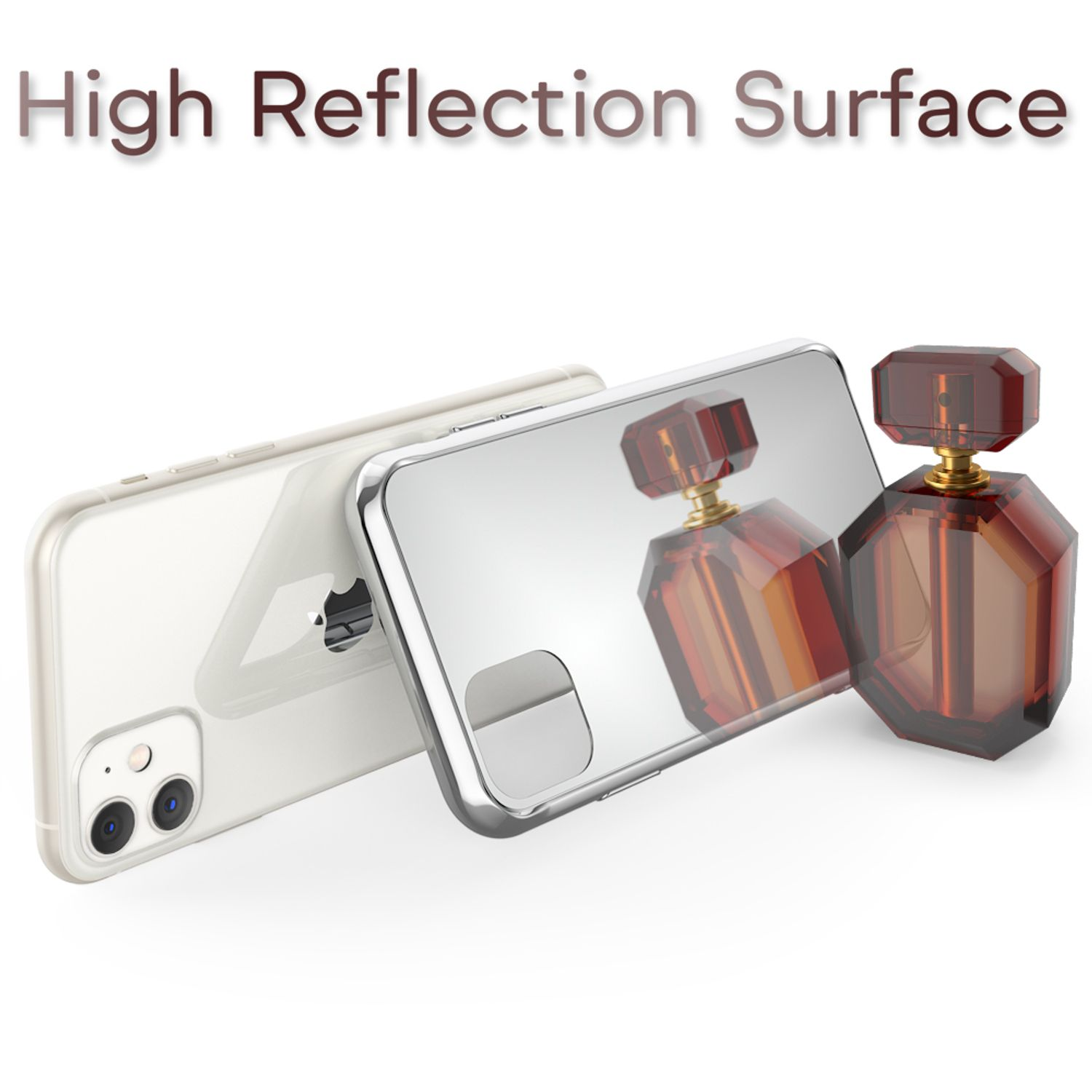 Silber 11, Hartglas Spiegel Hülle, Apple, NALIA Backcover, iPhone