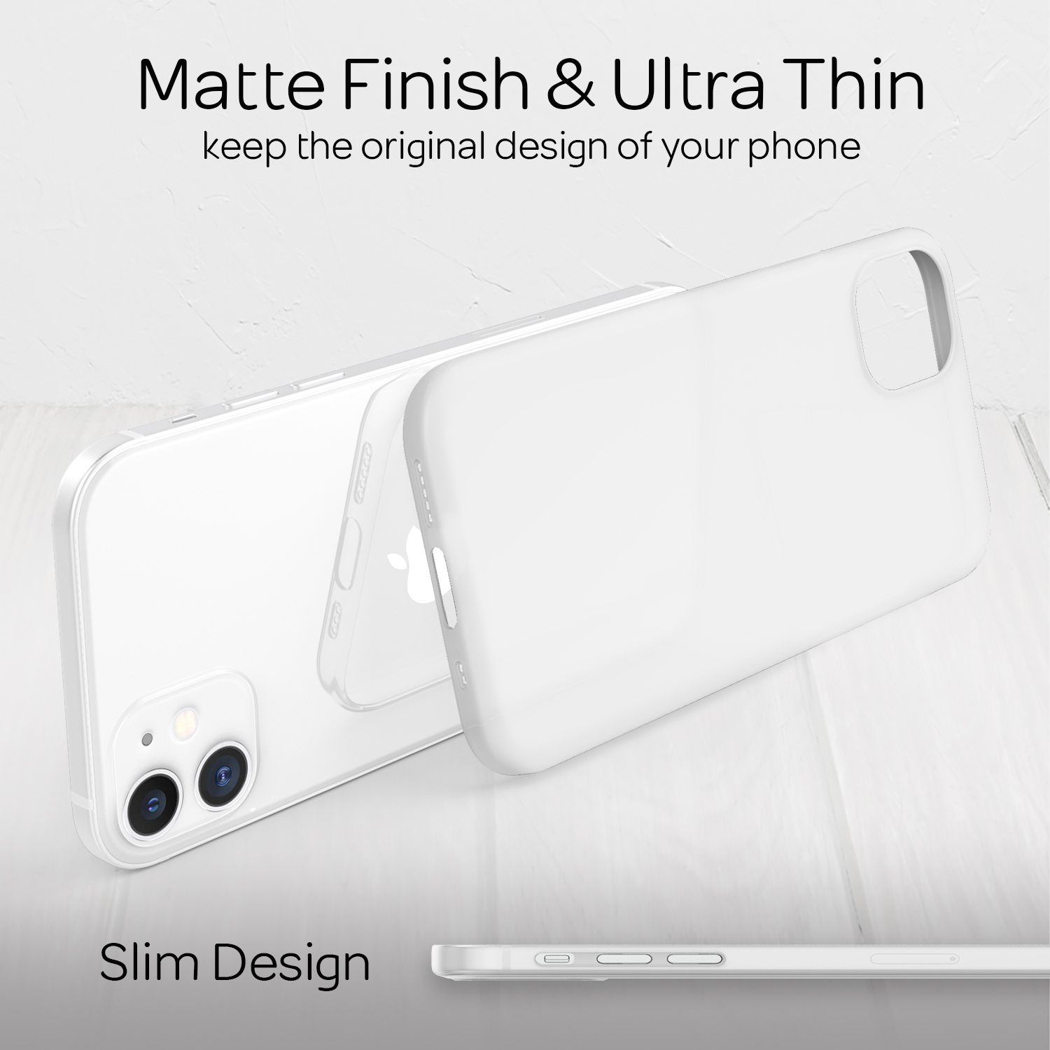 iPhone Extrem Dünnes 0,3mm Mini, Mattes Weiß Hardcase, Apple, Backcover, NALIA 12
