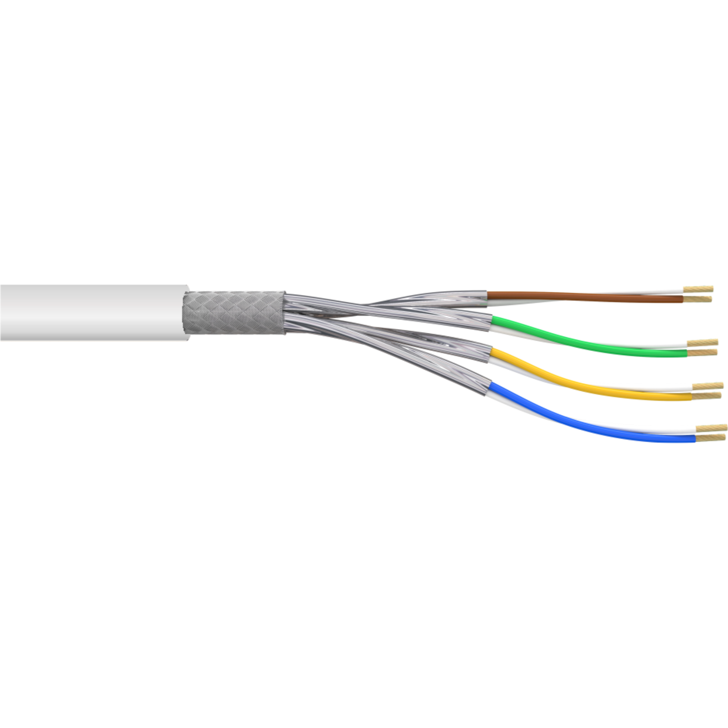 AIXONTEC 7 10 Netzwerkkabel, 50 4x m S/FTP Set RJ-45 Stecker Gigabit, Cat LAN Verlegekabel 50m