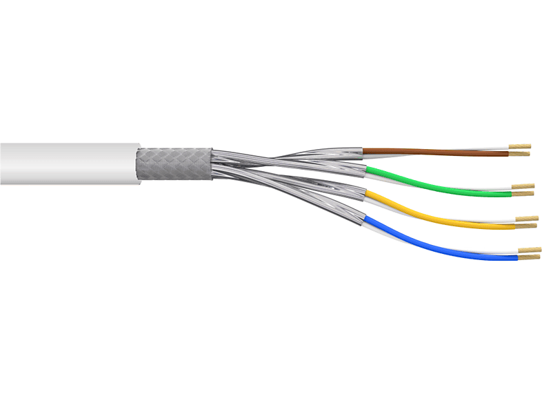 Verlegekabel Cat.7 m S/FTP Netzwerkkabel, 10 100m AWG 200 26/1 Gigabit, AIXONTEC