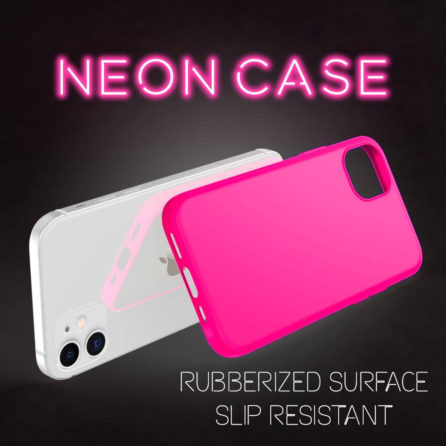 Neon 12 NALIA Pro, Pink Silikon Hülle, Backcover, iPhone Apple, iPhone 12