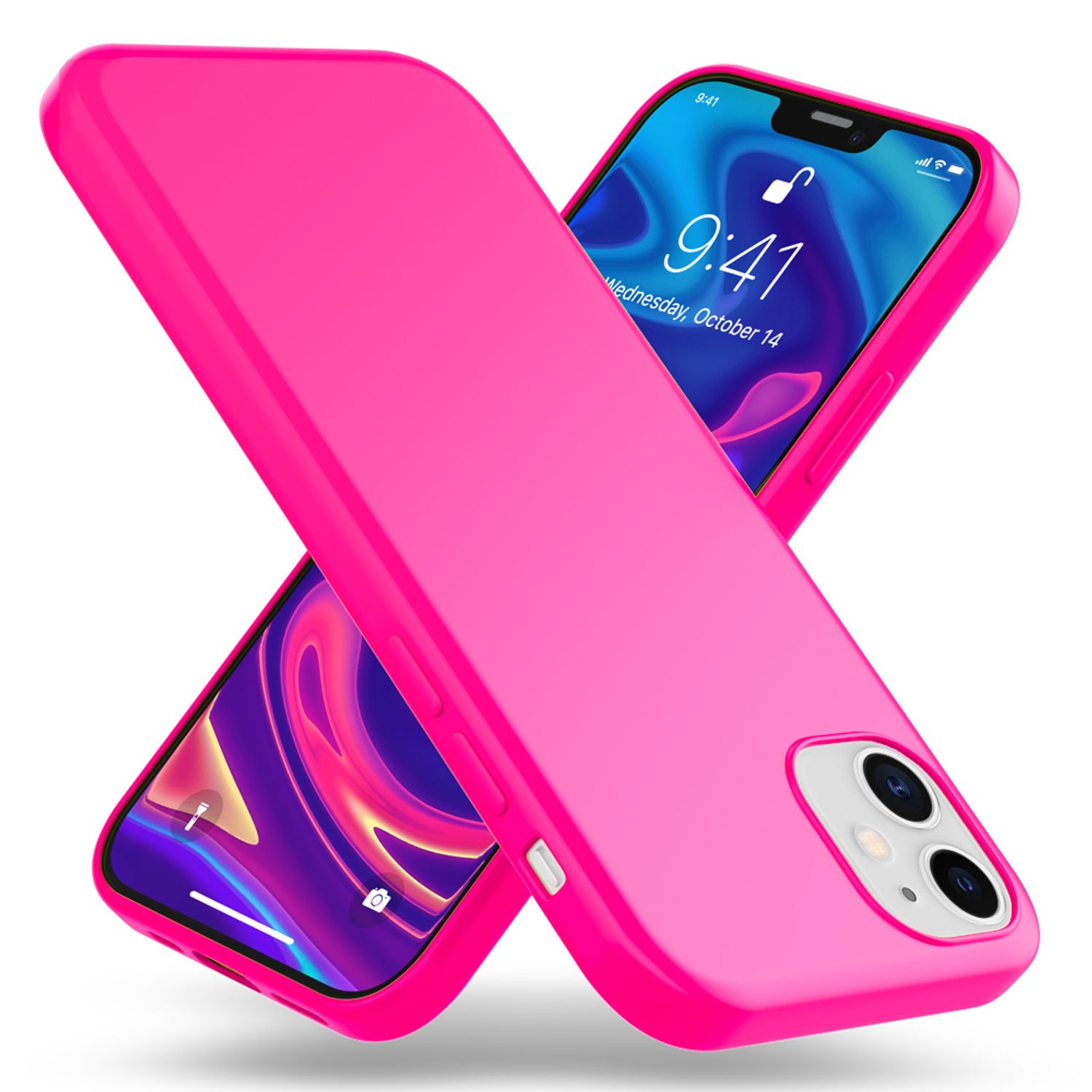 iPhone Silikon Neon Backcover, Hülle, 12 Pink 12 Apple, iPhone NALIA Pro,