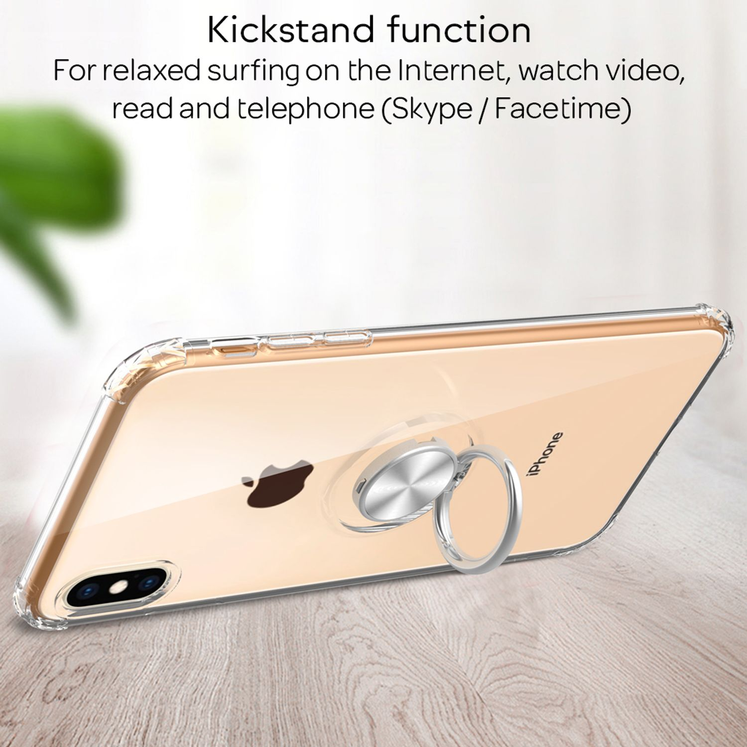 NALIA Klare Ring Silikon Max, Backcover, Hülle, iPhone XS Transparent Apple