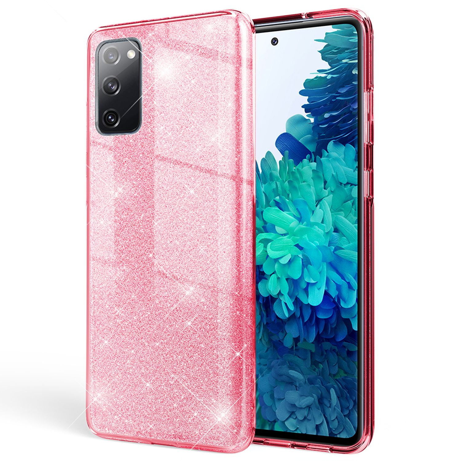 Samsung, Glitzer Pink Galaxy NALIA FE, Backcover, Hülle, S20