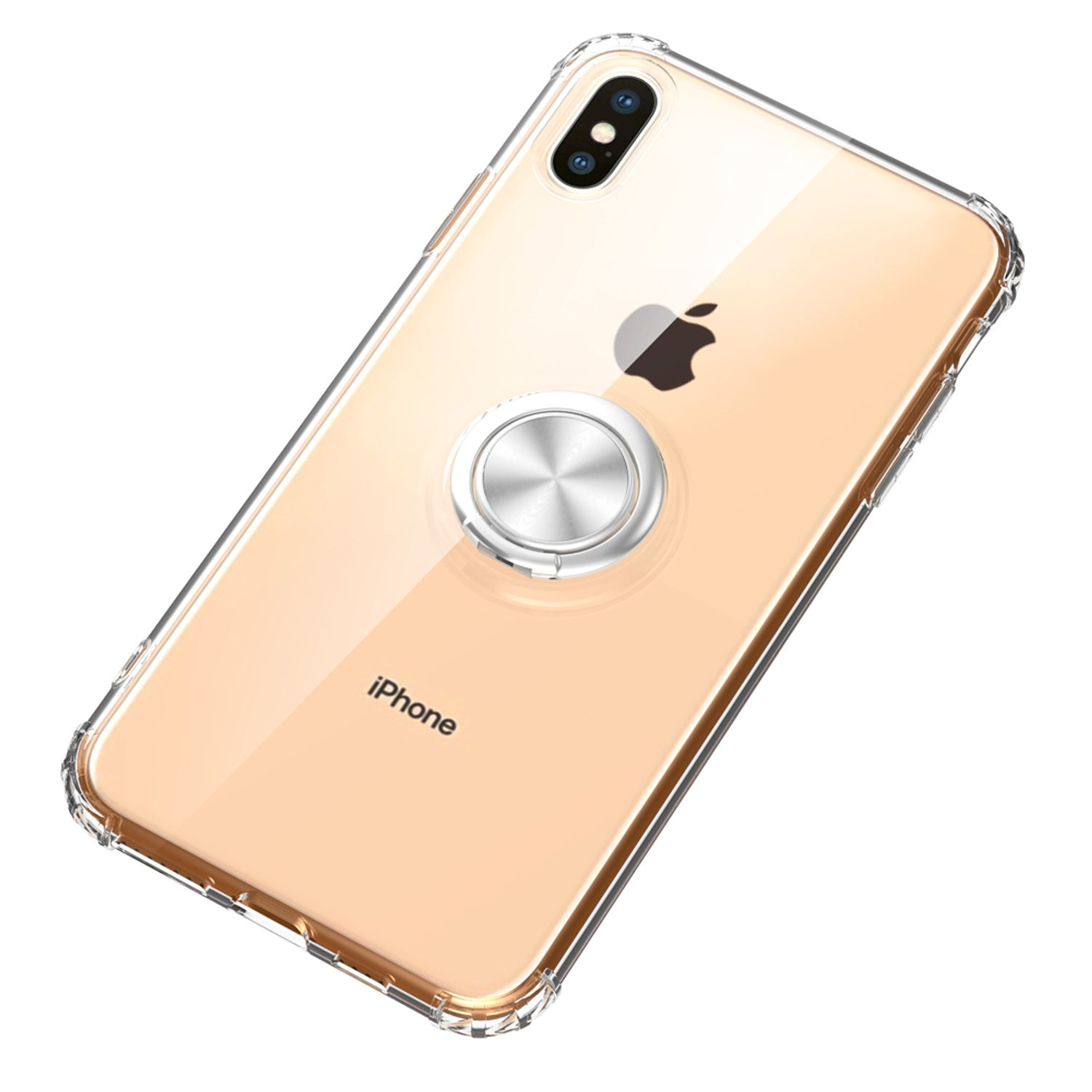 NALIA Klare Ring Silikon Apple, Hülle, Transparent iPhone X XS, iPhone Backcover