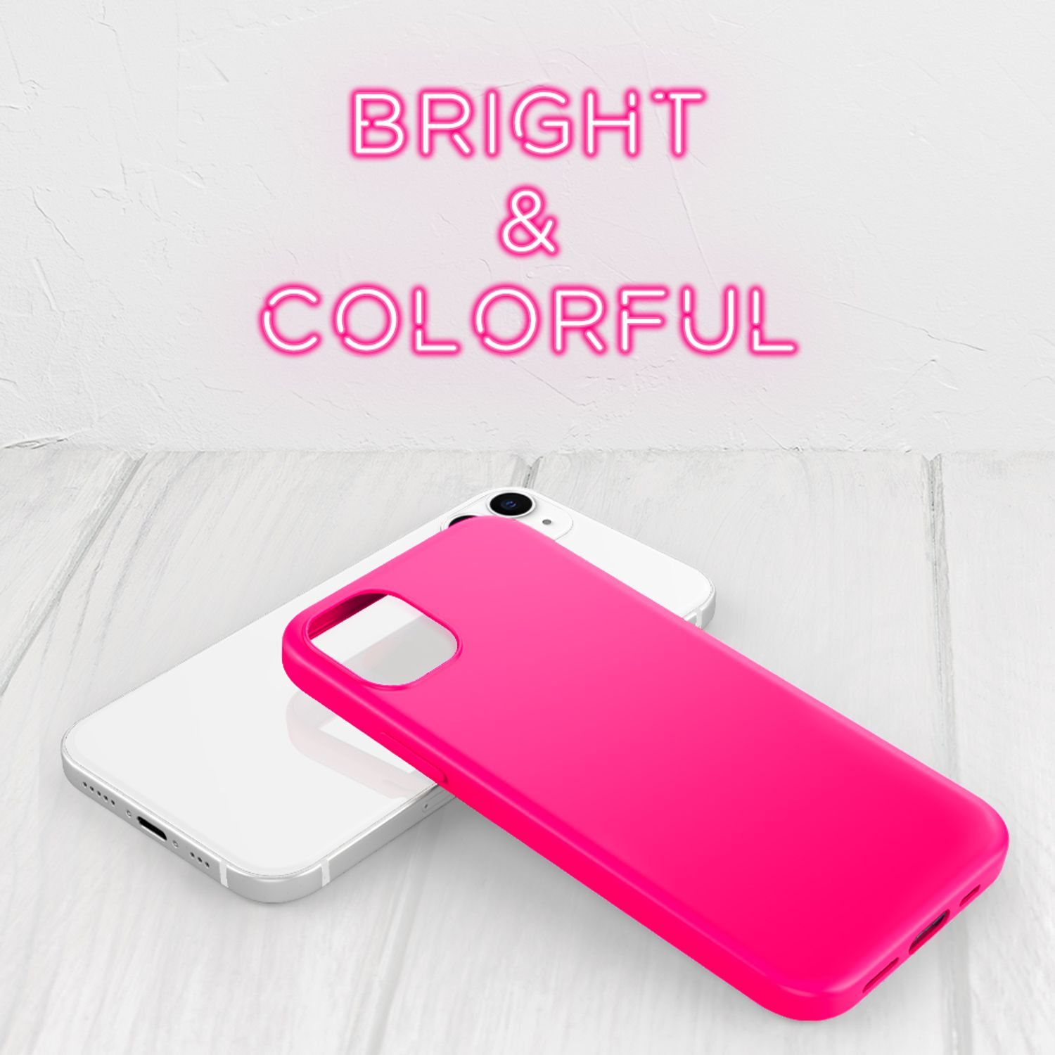 iPhone Silikon Neon Backcover, Hülle, 12 Pink 12 Apple, iPhone NALIA Pro,