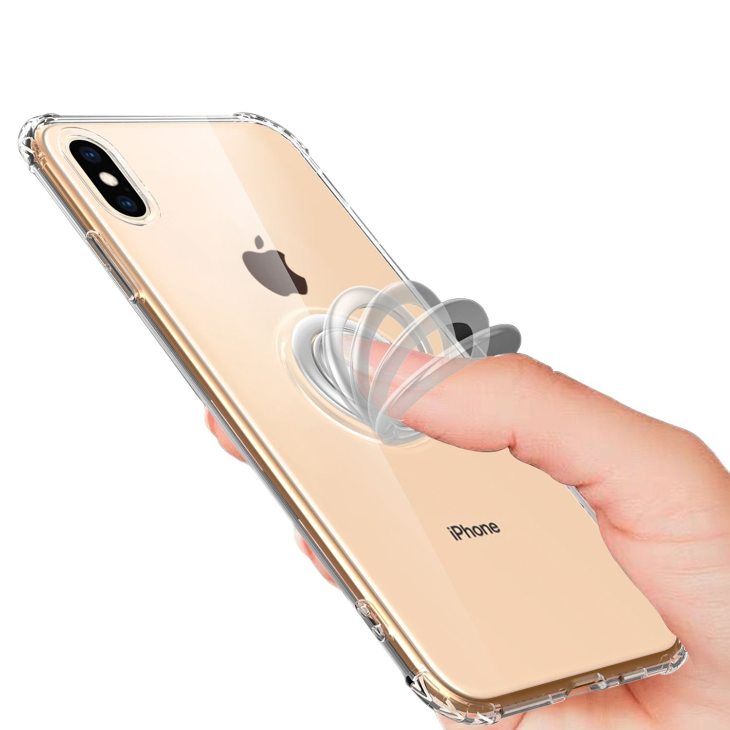 NALIA Klare Ring Silikon Apple, Hülle, Transparent iPhone X XS, iPhone Backcover