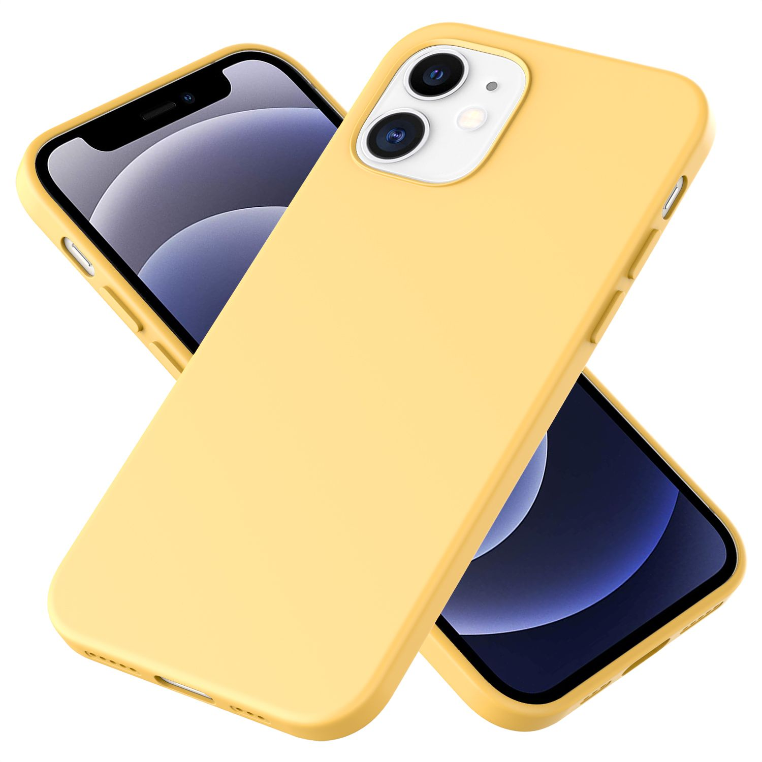 iPhone Silikon Mini, Gelb 12 Backcover, NALIA Apple, Hülle,
