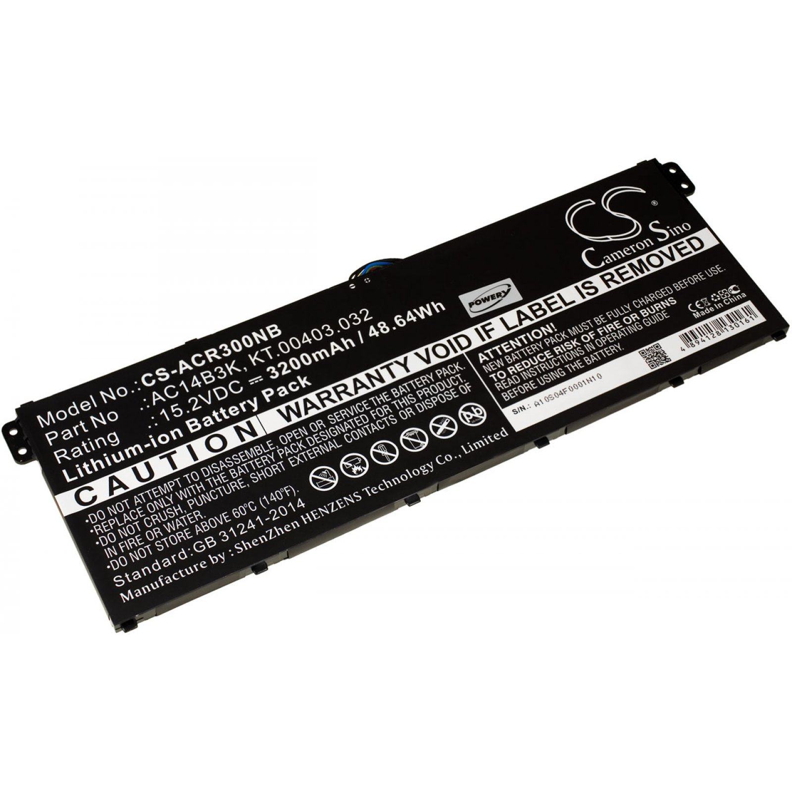 Akku POWERY R5-571TG Acer 15.2 Li-Ion Volt, 3200mAh Akku, Aspire für