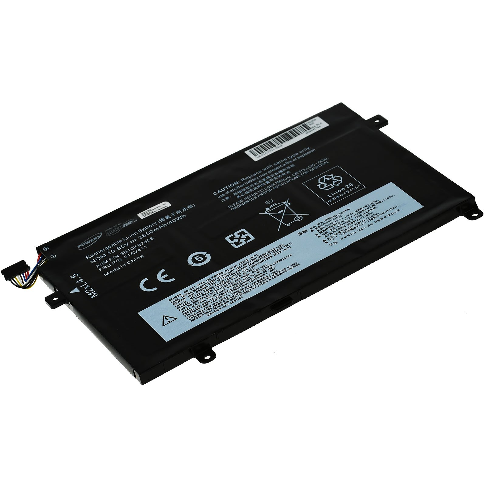 POWERY Akku für Lenovo ThinkPad Li-Polymer 10.95 E470 Volt, Akku, 3650mAh