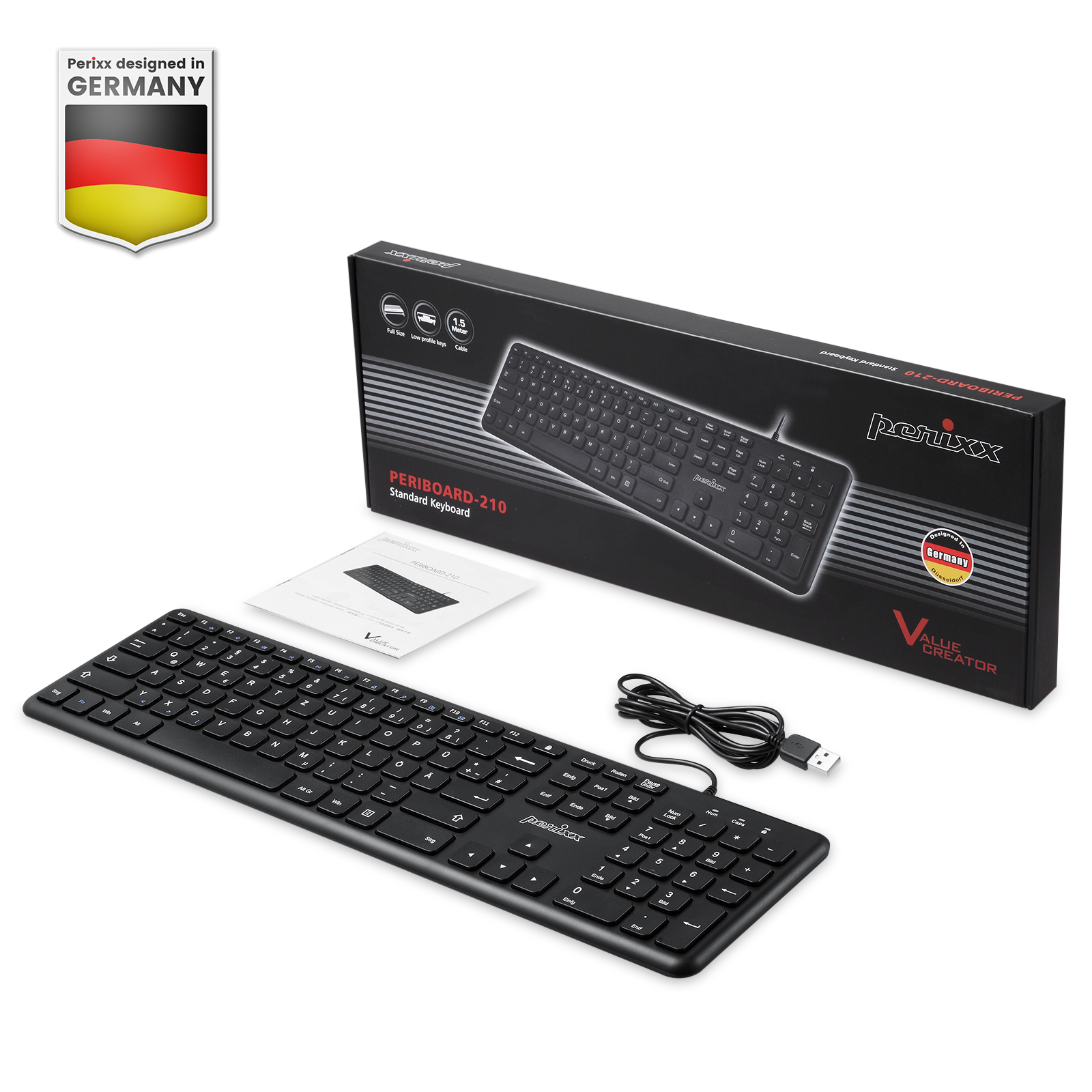 PERIXX PERIBOARD-210 Tastatur B,