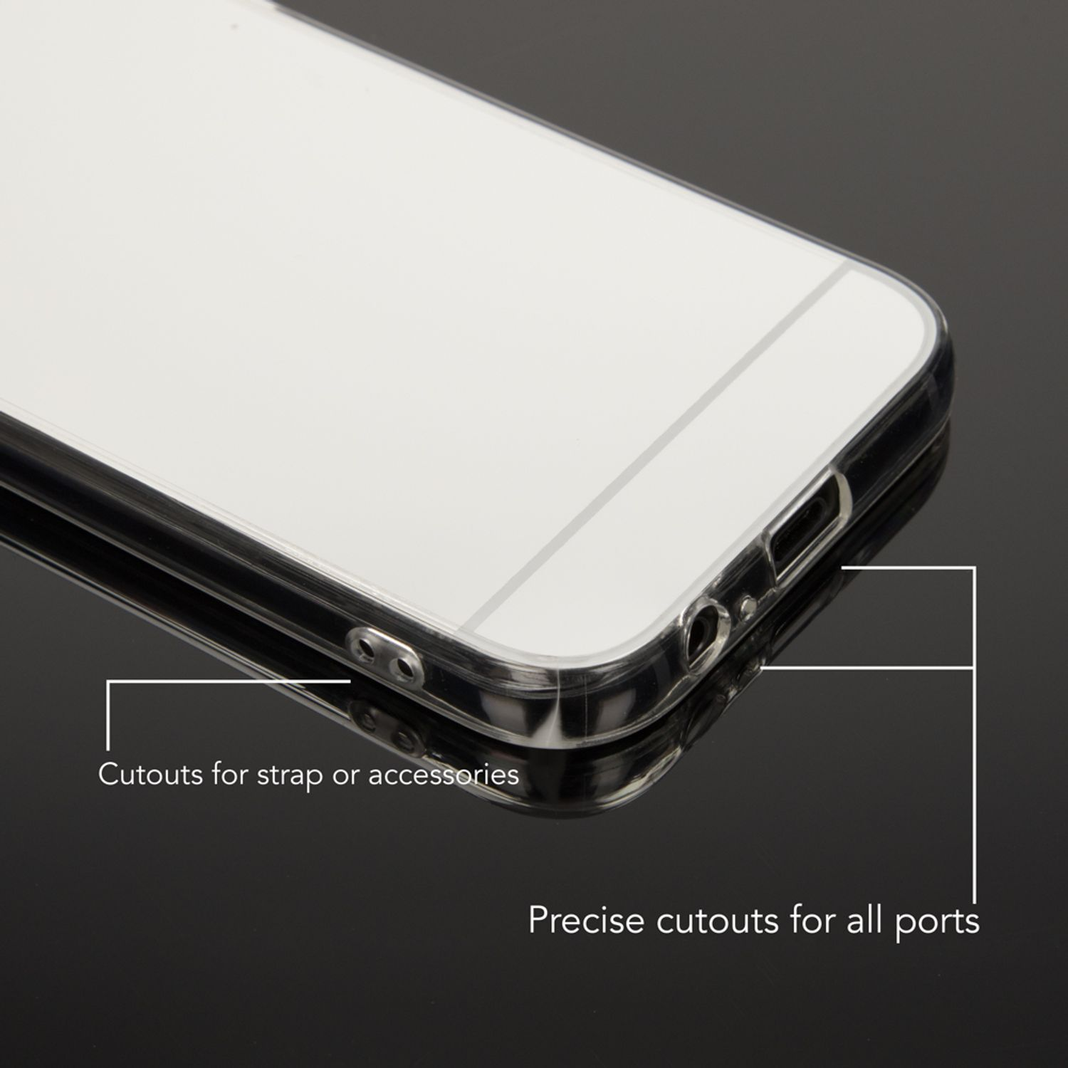 Galaxy Samsung, Spiegel Backcover, NALIA (2017), Hülle, Silikon Silber A5