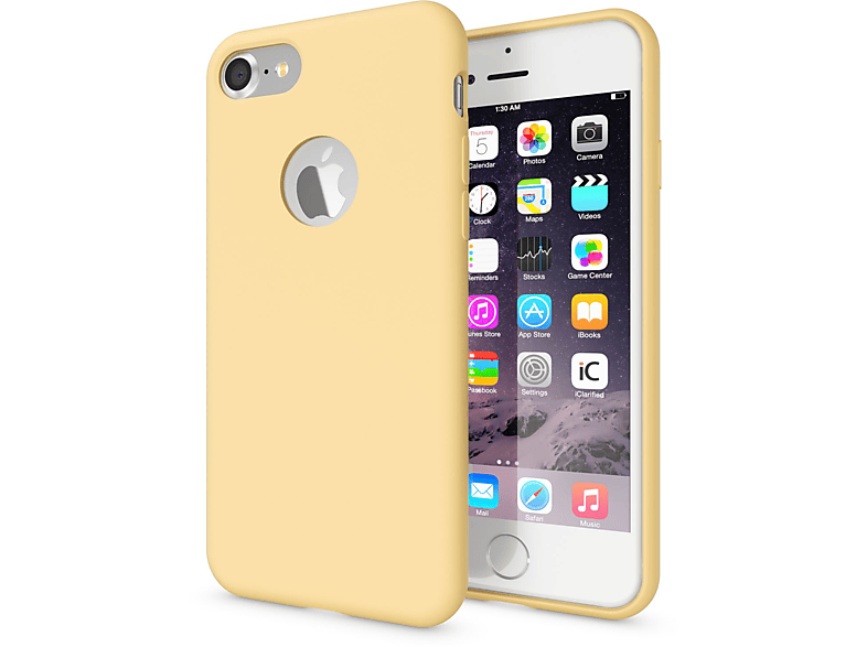 Backcover, Apple, 7, Silikon Gelb Hülle, NALIA iPhone