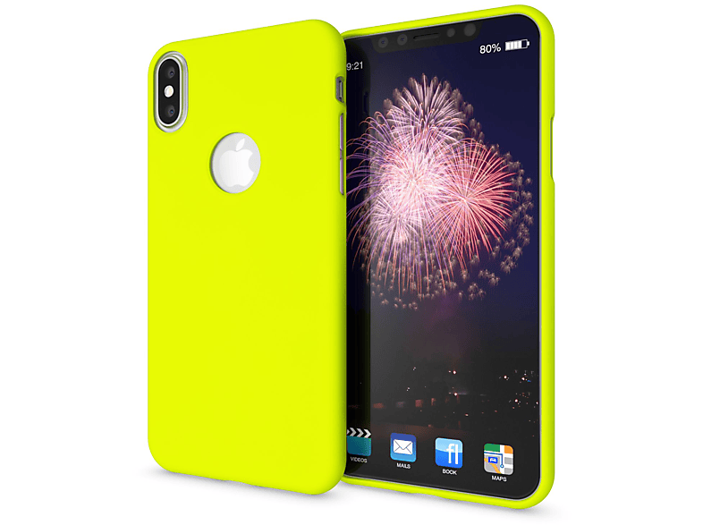 NALIA Neon Silikon Hülle, Backcover, Apple, iPhone XS Max, Gelb