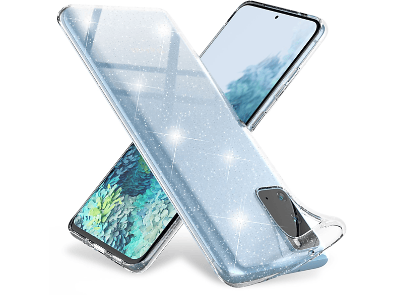 Glitzer Transparent Samsung, Klare Galaxy Silikon S20, NALIA Hülle, Backcover,
