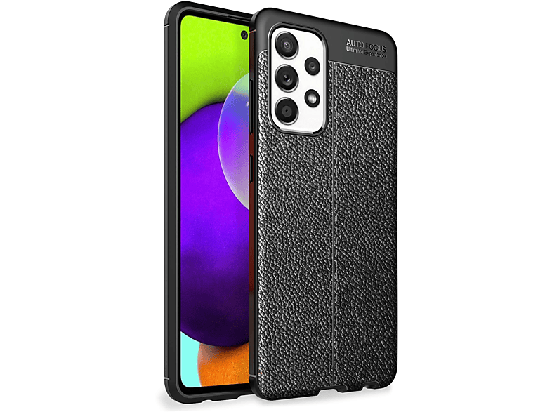 Silikon NALIA Hülle, Galaxy 5G A52s Backcover, Samsung, Schwarz Galaxy 5G, A52 Galaxy A52 Leder-Look