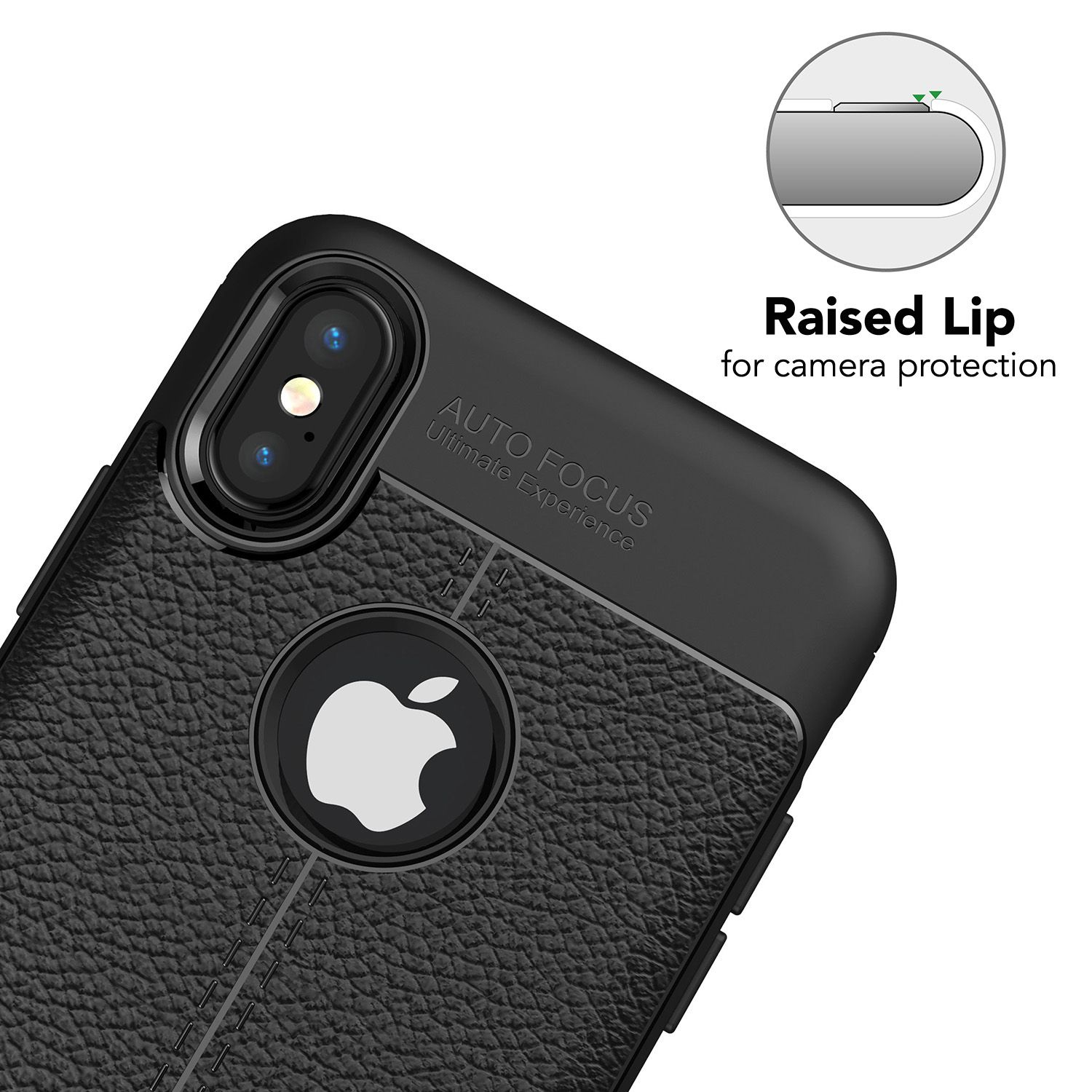 XS Leder-Look iPhone Backcover, Hülle, Schwarz Apple, Max, NALIA Silikon