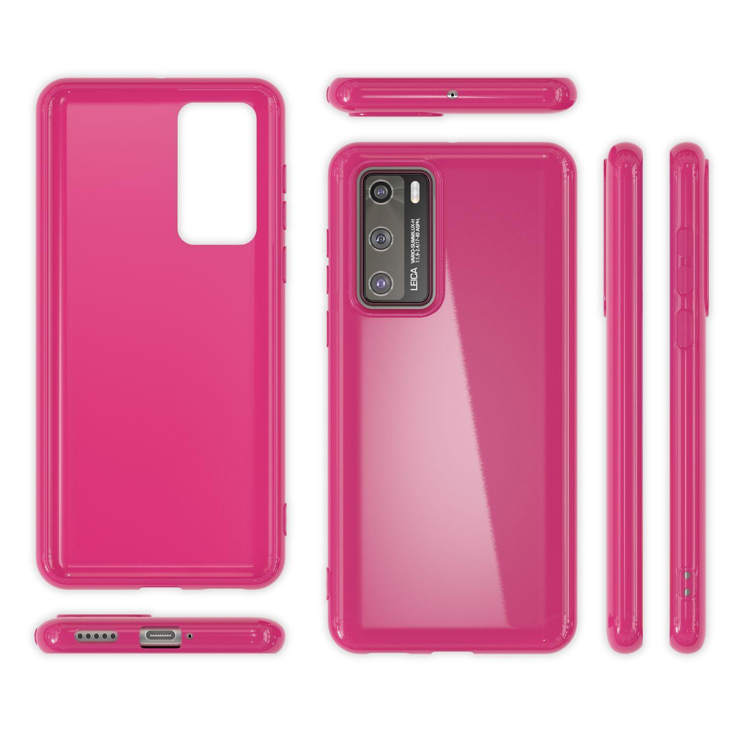 NALIA Silikon Huawei, Pink Backcover, P40, Hülle