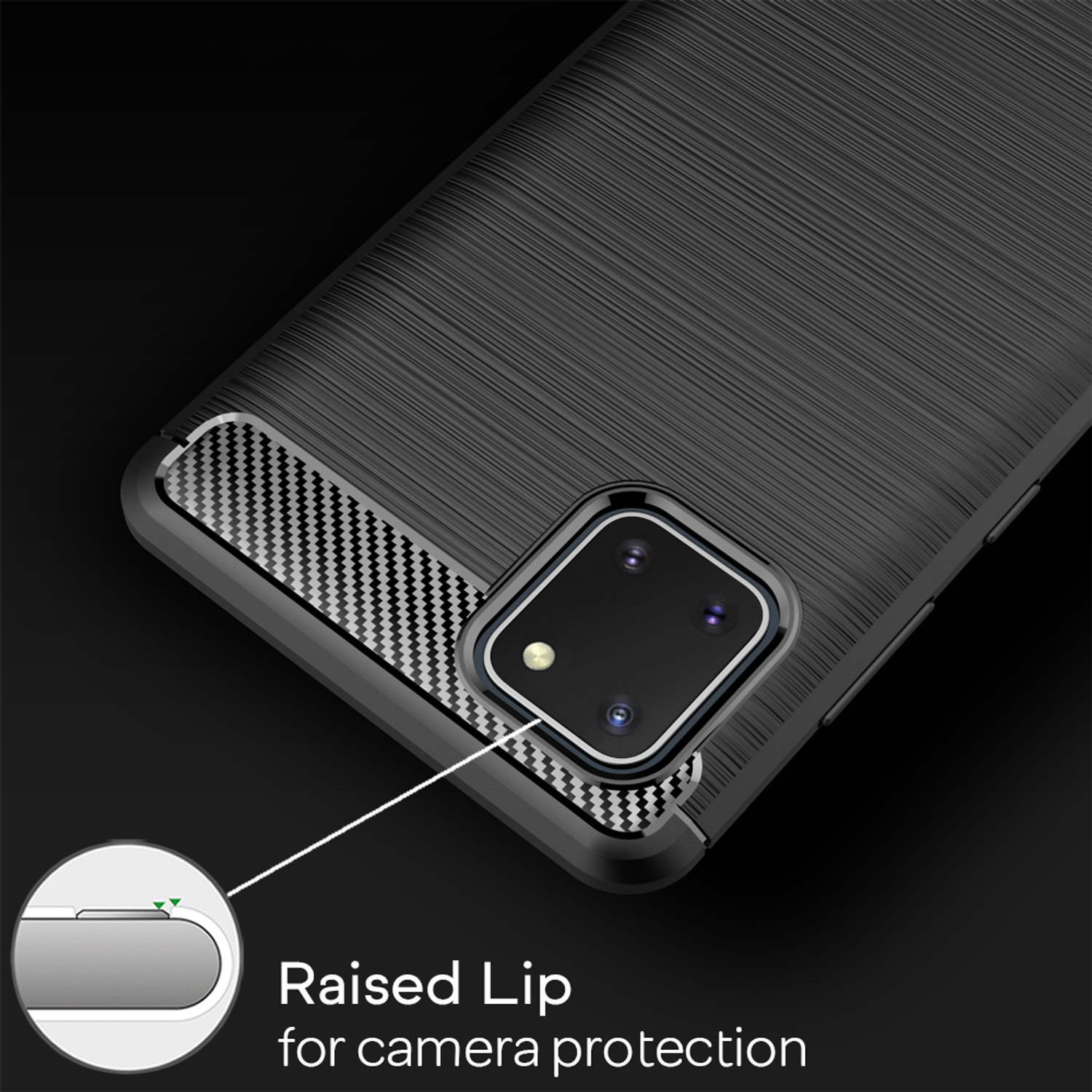 Samsung, Note Lite, 10 NALIA Carbon-Look Hülle, Schwarz Silikon Backcover,