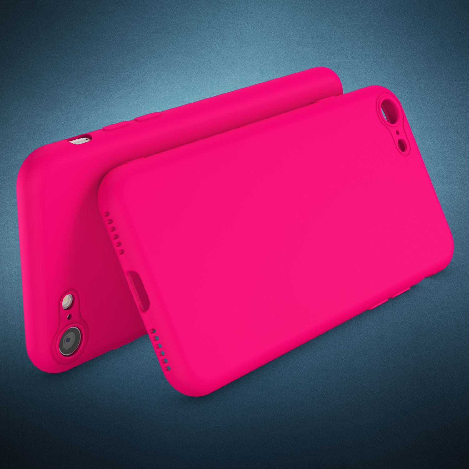 NALIA Neon Silikon Hülle, SE iPhone Backcover, 8 iPhone 7 (2020), iPhone Pink Apple