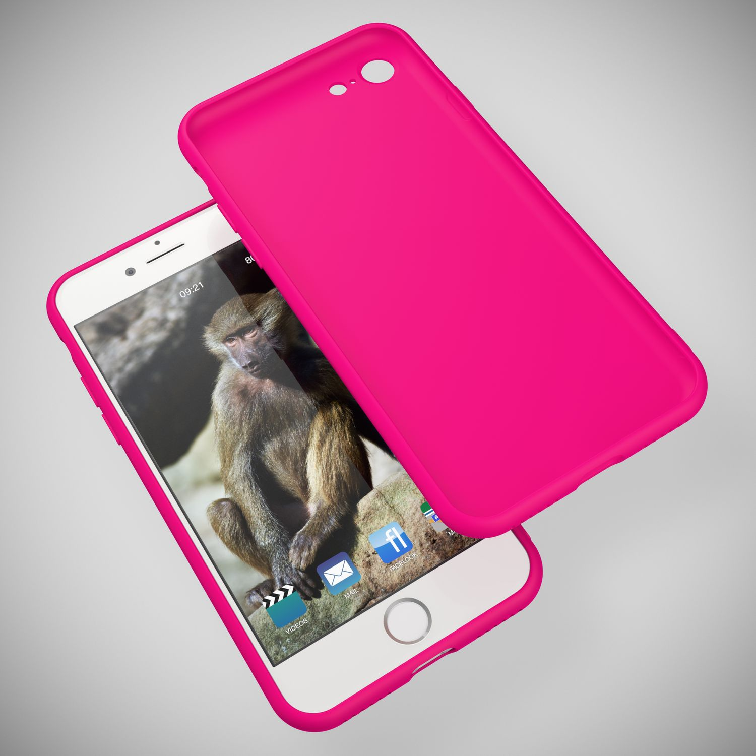 Backcover, 7 (2020), NALIA 8 Hülle, iPhone Silikon Neon Pink Apple, iPhone iPhone SE