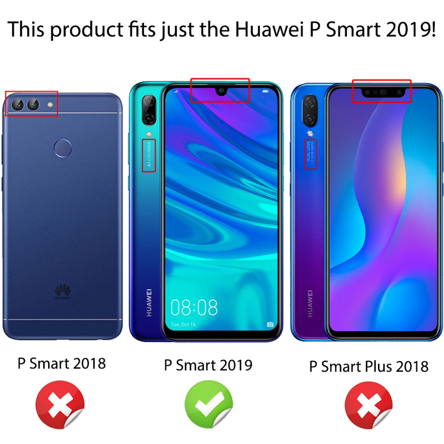 Huawei, Matte Silikon (2019), Backcover, P Smart Ring NALIA Schwarz Hülle,