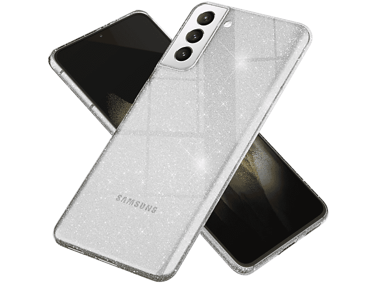 NALIA Klare S21 Backcover, Plus, Samsung, Silikon Glitzer Galaxy Hülle, Transparent