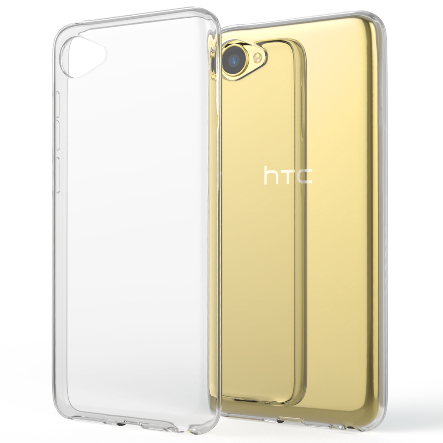 12, Silikon Hülle, HTC, Backcover, Transparente Transparent Desire Klar NALIA