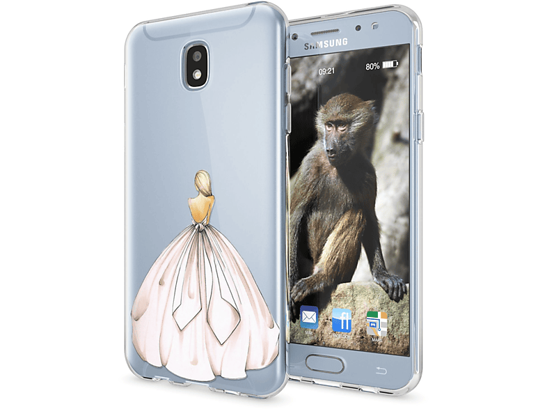 Hülle, Galaxy Motiv Silikon Backcover, NALIA (2017), J3 Mehrfarbig Samsung,