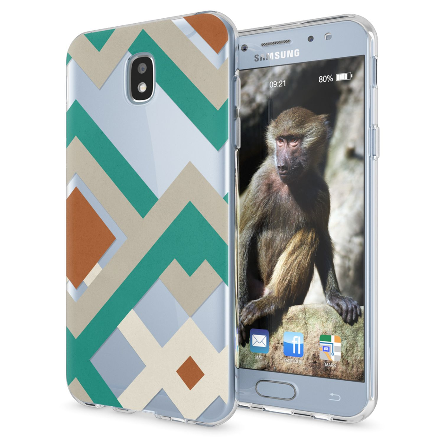 Hülle, Galaxy Motiv Backcover, J3 Samsung, Silikon (2017), Mehrfarbig NALIA