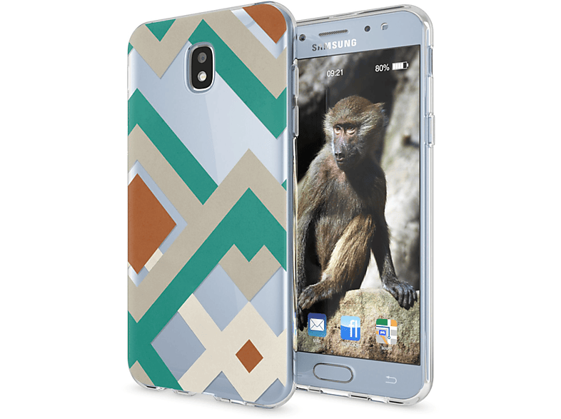 NALIA Motiv Silikon Mehrfarbig Samsung, (2017), Hülle, Galaxy Backcover, J3