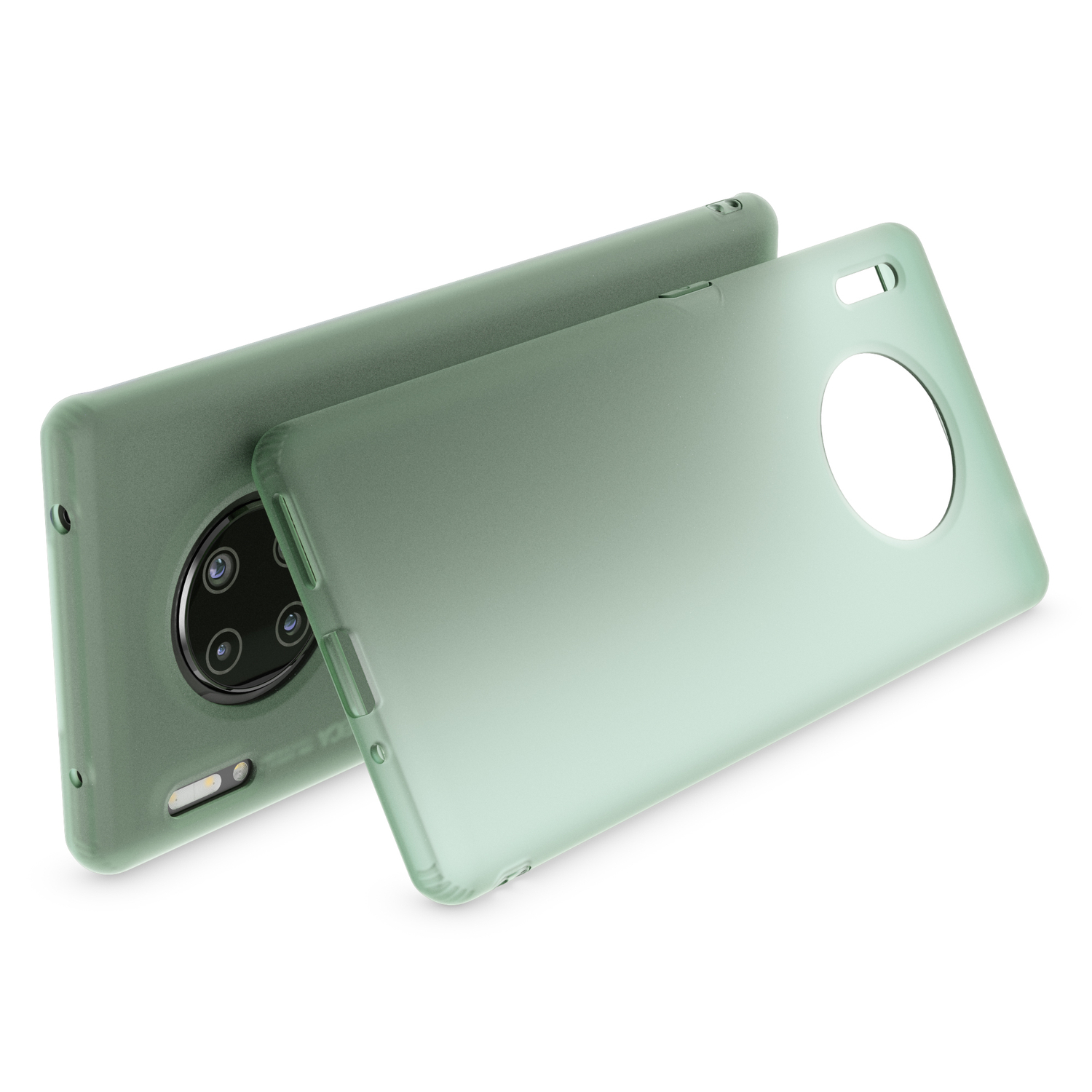 NALIA Semi-Transparente Silikon Huawei, Grün Mate 30 Hülle, Backcover, Pro