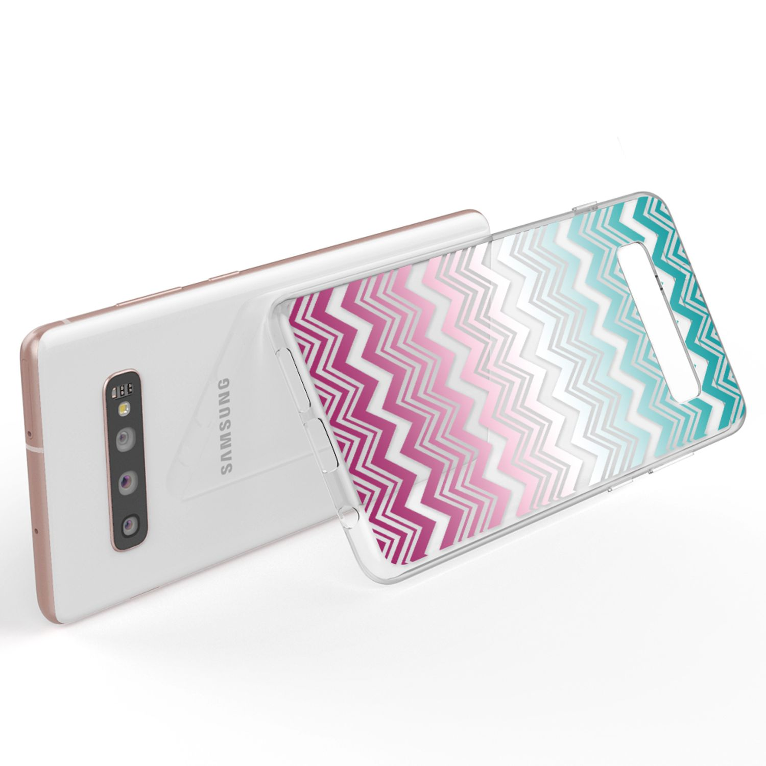 NALIA Motiv Silikon Galaxy Plus, Samsung, S10 Hülle, Backcover, Mehrfarbig