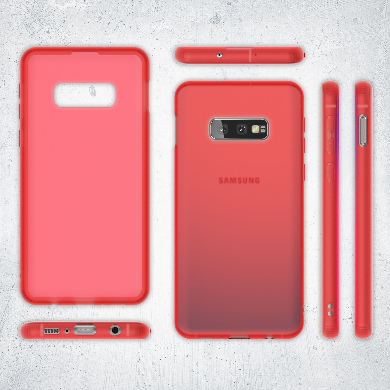 Silikon Semi-Transparente Backcover, S10e, NALIA Galaxy Hülle, Samsung, Rot