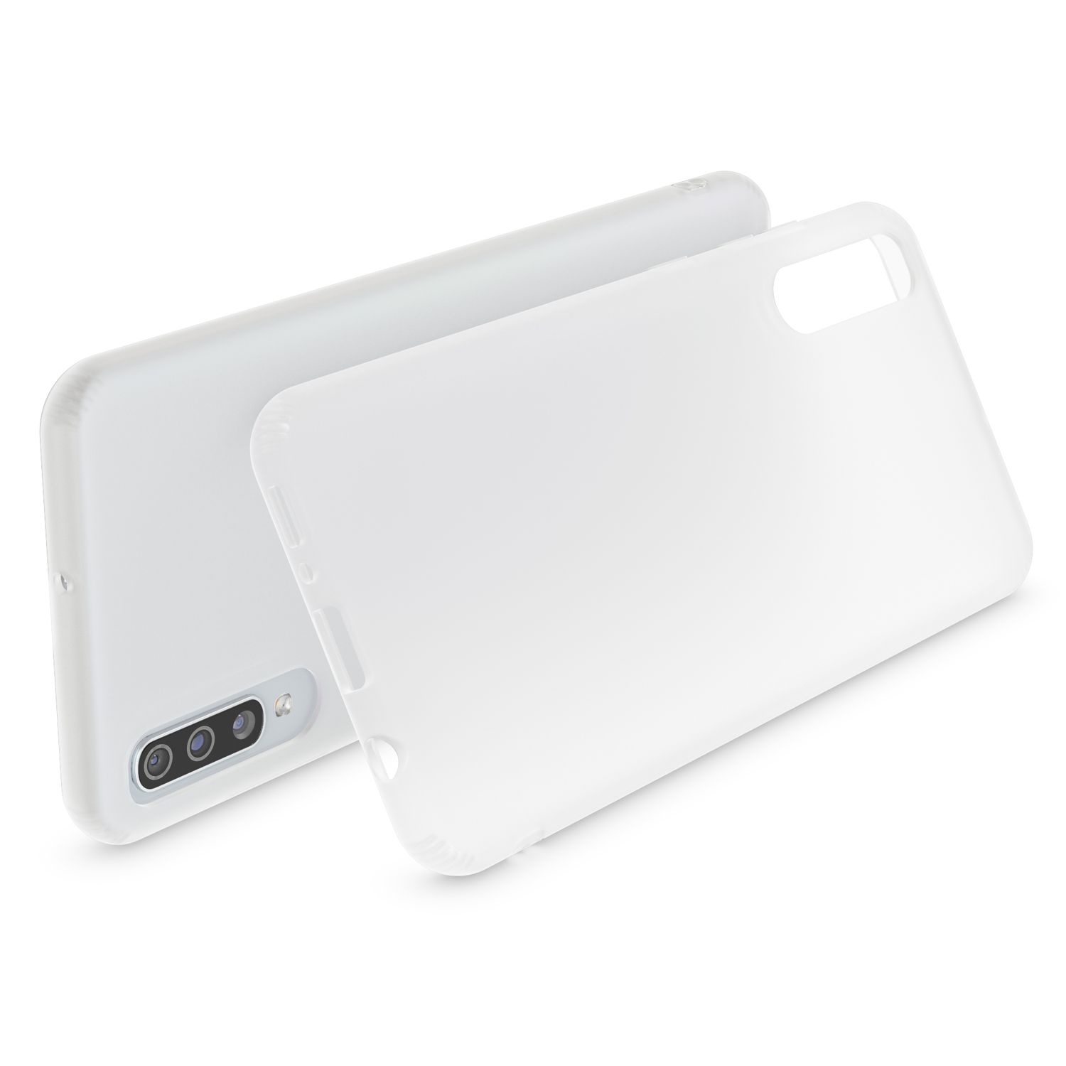 NALIA Semi-Transparente Silikon Hülle, Backcover, Galaxy Weiß A50, Samsung