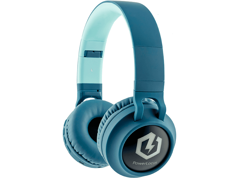 POWERLOCUS Buddy für Kinder, Over-ear Kopfhörer Bluetooth Blau N Ohren