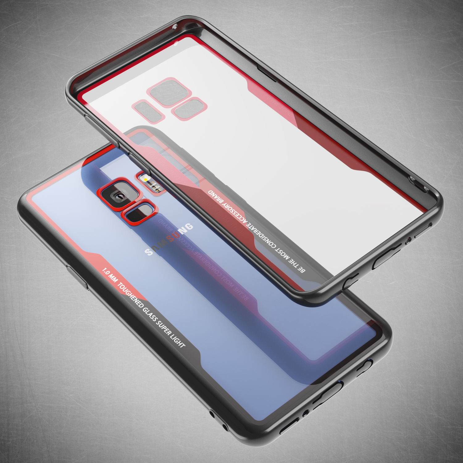 Samsung, Galaxy Backcover, Hülle, Klare NALIA S9, Rot