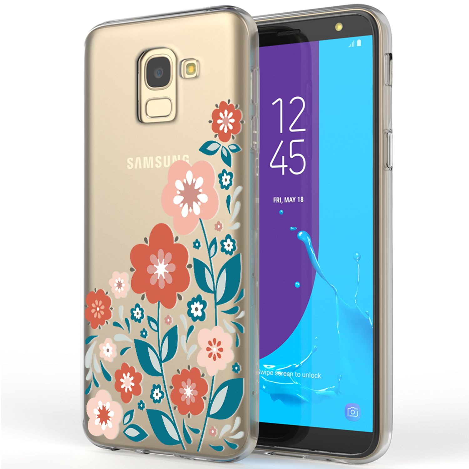 NALIA Motiv Silikon Mehrfarbig Galaxy Samsung, J6, Hülle, Backcover