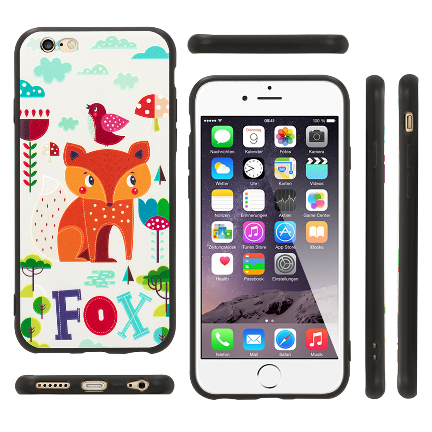 Silikon Backcover, Apple, Motiv 6s, iPhone iPhone Hülle, 6 NALIA Mehrfarbig