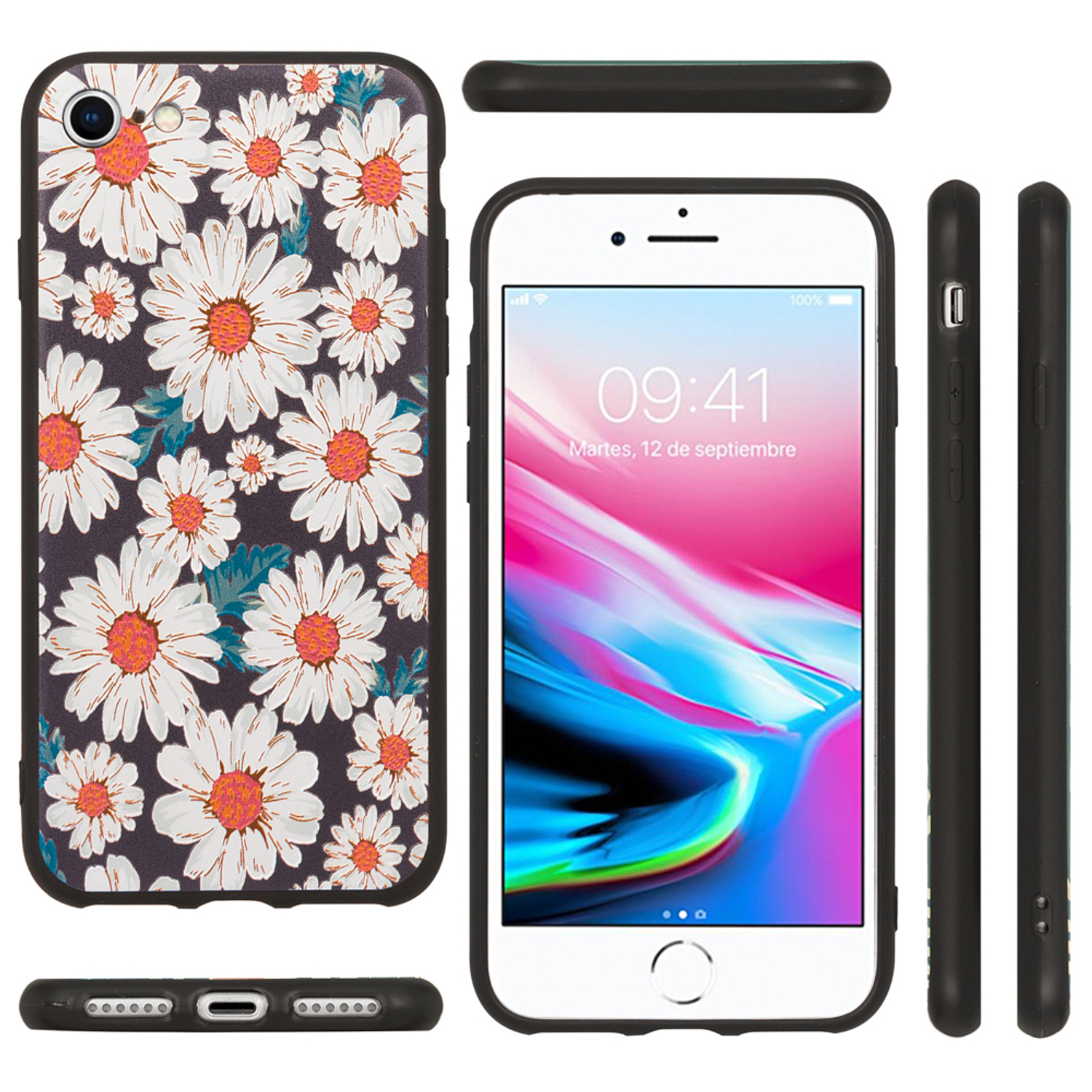 NALIA Motiv Silikon Hülle, 8 Mehrfarbig iPhone iPhone Apple, SE 7 Backcover, iPhone (2020)