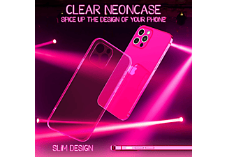 NALIA Klar Transparente Neon Silikon Hülle, Backcover, Apple, iPhone 13 Pro, Pink