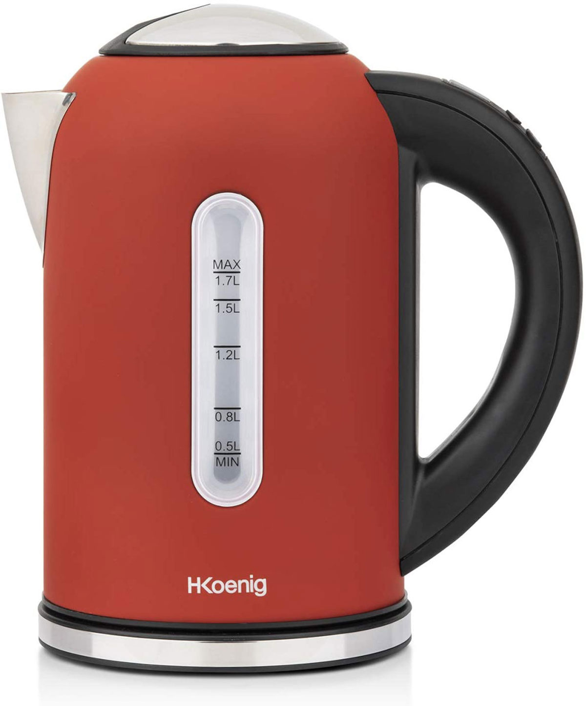 Hervidor Eléctrico - BOE54 H.KOENIG, 2200 W, 1.7 l, Rojo